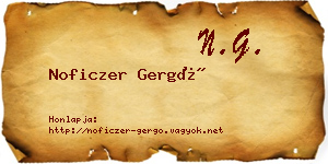 Noficzer Gergő névjegykártya